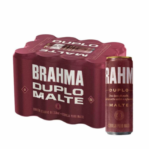 Cerveja Brahma Duplo Malte Lata 350ml - Pack com 12 unidades